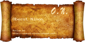 Oberst Ninon névjegykártya